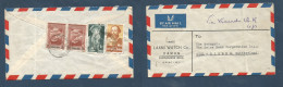 PORTUGAL-INDIA. 1947 (16 June) Damao - Switzerland, Bienne. Comercial Reverse Multifkd Airmail Env, Mixed Issues. Fine.  - Andere & Zonder Classificatie