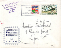 AFFRANCHISSEMENT COMPOSE SUR LETTRE DE LYON 1961 - Tarifas Postales