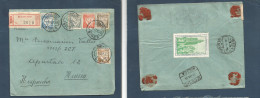 Portugal - XX. 1935 (6 April) Gines - Huesca, Spain (10 April) Registered Luisiadas Multifkd Env 5 Diff Values. Reverse  - Sonstige & Ohne Zuordnung