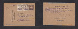 POLAND. 1928 (12 July) Warsaw - London, UK. 10gr Lilac Stat Card + 2 Adtls, Tied Rolling Slogan Cachet. Fine. XSALE. - Sonstige & Ohne Zuordnung
