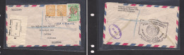 PARAGUAY. Paraguay Cover 1959 Asuncion To UK Feltham Registr Mult Fkd Env Reverse UNO Cachet. Easy Deal. XSALE. - Paraguay