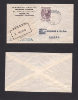 PARAGUAY. 1970 (27 May) Asuncion - Switzerland, Bienna. Registered Single 40c Fkd Envelope. VF. XSALE. - Paraguay