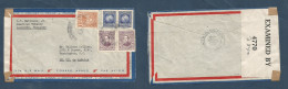PARAGUAY. 1942 (9 July) US Concular Cachet. Asuncion - USA, Washington. Air Panagra Censored Multifkd Color Envelope Ill - Paraguay