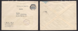 PALESTINE. 1940 (10 May) Haifa - Reims, France Bilingual Comercial Fkd Env, Depart Censor Cachet. Fine. XSALE. - Palestine