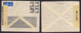 PALESTINE. 1940 (20 Nov) Tel Aviv International Censored Airmail Multifkd Env, 10p Block Of Four. XSALE. - Palestina
