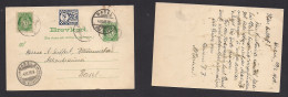 NORWAY. 1908 (29 Feb, Leap Year) Skisu - Switzerland, Basel (4 March) 5ore Green Stat Card + Adtl + T-label Tied Cds. Fi - Other & Unclassified