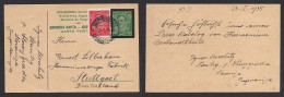 YUGOSLAVIA. 1935 (23-24 Jan) Starteg, Slovenia - Germany, Stuttgart. 75p Green Stat Card + Adtl, Tied Cds. Fine Used. XS - Andere & Zonder Classificatie