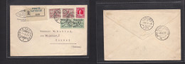 VATICAN. 1929 (7 Aug) GPO - Switzerland, Couvet (5 Aug) Registered Multifkd Env. Inverted Depart Cds Date Cachet. XSALE. - Otros & Sin Clasificación