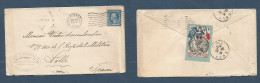 USA - XX. 1910 (28 Sept) New Orleans - France, Lille (10 Oct) 5c Blue Fkd Env. Reverse Tied Panama Expedition Label. XSA - Andere & Zonder Classificatie