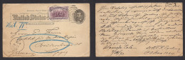 USA - Stationery. 1893 (27 Sept) Alameda, CA - Germany, Leipzig (10 Oct) 1c Stat Card + 2c Colon Issue, Tied Cds. XSALE. - Andere & Zonder Classificatie