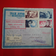 LETTRE RECOMMANDE PARIS AUCKLAND VIA ST DIE PREMIER LIAISION 1957 - Briefe U. Dokumente