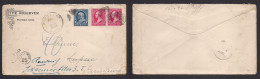 USA. 1895 (Apr) Portland, Conn - Germany, Leipzig. Multifkd Illustrated + 12red Env. XSALE. - Andere & Zonder Classificatie