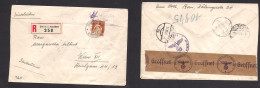 Switzerland - XX. 1940 (10 Dec) Bern - Austria, Wien (16 Dec) German Period. Registered Single 60c Fkd Env Nazi Censored - Other & Unclassified