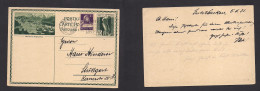 Switzerland - Stationery. 1931 (5 Apr) Bern - Stuttgart, Germany. 10c Green Illustrated Beatenberg Stat Card + Adtl, Slo - Other & Unclassified
