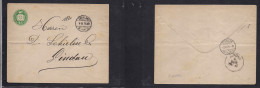 Switzerland - Stationery. 1876 (8 Sept) Keppel, St. Gallen - Lindau, Bayern, Germany. Stline Town Depart Pmk. 25c Intens - Sonstige & Ohne Zuordnung