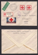 SWEDEN. 1945 (27 Febr) PFFS Stockholm - Norway, Bergen. Registered Insured Red Cross Multifkd Env Incl Label. XSALE. - Autres & Non Classés