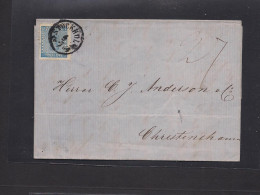 SWEDEN. 1864 (3 July) Stockholm - Christirehamm. EL With Text Fkd 12 Ore Blue, Tied Cds. Fine. XSALE. - Other & Unclassified