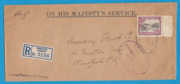 ON HIS MAJESTY'S SERVICE.  LETTRE RECOMMANDEE DE KINGSTON POUR NEW YORK,CACHET "US CUSTOMS FREE OF DUTY",1936. - Jamaica (...-1961)