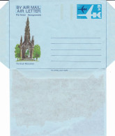 GB Engeland Edinburgh Castle. Scott Monument. John Knox's House. 8-1/2p Aerogramme - Material Postal