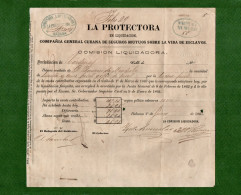 T-ES SEGURO DE ESCLAVOS 1867 La Protectora En Liquidacion SCHIAVI ESCLAVES SLAVES SKLAVEN - Other & Unclassified