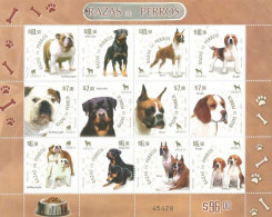 Mexico 2007 Dogs Breeds Set Of 12 Stamps In Sheetlet / Block MNH - Chiens