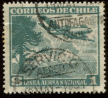 Pays :  98 (Chili)  Yvert Et Tellier N° : Aé  131 (o) Fil Vertc - Chile