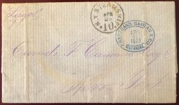 Etats-Unis, Cachet N.Y. STEAMSHIP 10 Sur Lettre De Matanzas, Cuba Pour New-York 1873 - Pq. LAGOS - (B1358) - Poststempel