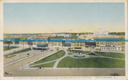 R013347 Birds Eye View Of Union Station Showing State Capitol. Providence. R. I - Welt