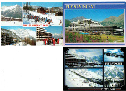 Lot 3 Cpm - 05 - PUY SAINT VINCENT - Station - Immeuble Skieurs Grue Neige - Sonstige & Ohne Zuordnung