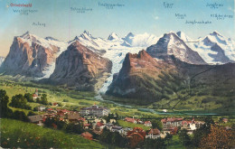 Switzerland Postcard Grindelwald Mountain Peaks - Other & Unclassified