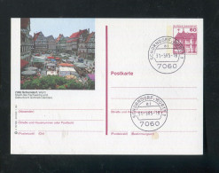 "BUNDESREPUBLIK DEUTSCHLAND" 1984, Bildpostkarte Mit Bildgleichem Stempel Ex "SCHORNDORF" (R1227) - Bildpostkarten - Gebraucht