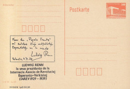 DDR PP 19 II, Ungebraucht, Ludwig Renn, Esperanto, 1989 - Privatpostkarten - Ungebraucht