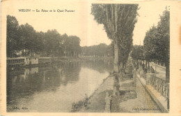 77 - MELUN - LA SEINE ET LE QUAI PASTEUR - Phot. Combier Macon Gerin édit. - Melun