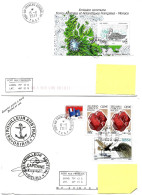 PO - 80 - 4 Enveloppes Kerguelen - Cachets Illustrés Et Signatures - Covers & Documents