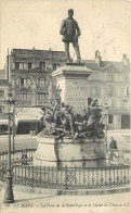 72 - LE MANS - LA PLACE DE LA REPUBLIQUE ET LA STATUE DE CHANZY - CACHET MILITAIRE AU DOS - LL - 60 - Le Mans