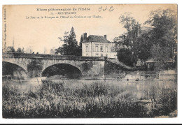  CPA  .   MONTBAZONLE PONT ET LE KIOSQUE DE L'HOTELDU CROISSANT DE L4INDRE BE . SCAN - Montbazon