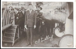 CPA  .  LINDBERG TRAVERSEE DE L'ATLANTIQUE 20.21.MAI 1927.DEDICACE SPIRIT OF ST LOUIS TBE - Aviateurs