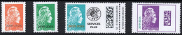 2024 -  Marianne L'Engagée SURCHARGEES (date émission/retrait) 1€ - LV - International - LSP - YT 5759/62 - Neuf ** - Unused Stamps