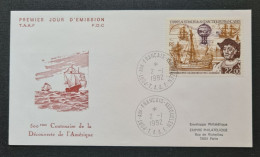 TAAF,  Timbre Numéro PA 122 Oblitéré De Kerguelen Le 2/1/1992. - Covers & Documents