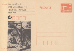 DDR PP 19 II, Ungebraucht, 500. Geburtstag Thomas Müntzer, 1989 - Privé Postkaarten - Ongebruikt