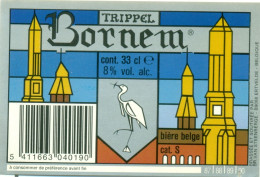 Oud Etiket Bier Bornem Trippel 8° - Brouwerij / Brasserie Van Steenberge Te Ertvelde - Birra