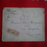 LETTRE RECOMMANDE VERVIERS POUR PARIS 1938 - Cartas & Documentos