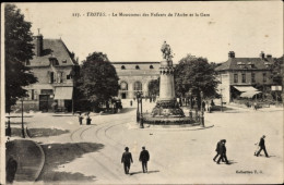 CPA Troyes Aube, Denkmal Für Die Kinder Von Aube Und Der Bahnhof - Altri & Non Classificati