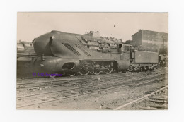 Photo Locomotive SNCF 231 C 71 Carénée Carénage Huet Dépôt La Villette 1947 Paris 75 Seine France Train Loco Vapeur Est - Eisenbahnen