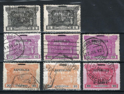 Portugal 1911 "Surcharge Republica Over Porteado" Condition Used Mundifil #192,193,194 & 197 - Usado