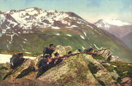 MILITARIA, ILLUSTRATION, SOLDIERS, MOUNTAIN, 1914 OCCUPATION OF THE BORDERS, SWITZERLAND, POSTCARD - Other & Unclassified