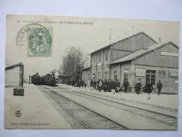 Cpa...gare Du Camp De Chalons...(Mourmelon-le-Petit)...1907...animée...(2 Locomotives)... - Châlons-sur-Marne