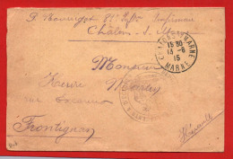 (RECTO / VERSO) ENVELOPPE AVEC CACHET CHALONS SUR MARNE EN 1915 - DEPOT DES CONVALESCENTS ET ECLOPES - INFIRMERIE 81 R.I - Briefe U. Dokumente