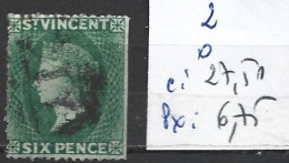 SAINT-VINCENT 2 Oblitéré Côte 27.50 € - St.Vincent (...-1979)