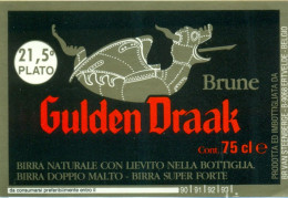 Oud Etiket Bier Gulden Draak Brune 75cl. 21,5° Plato - Brouwerij / Brasserie Van Steenberge Te Ertvelde - Beer